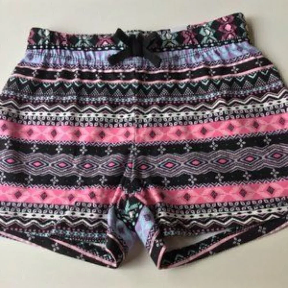 BOHO AZTEC PRINT SHORTS PURPLE PINK